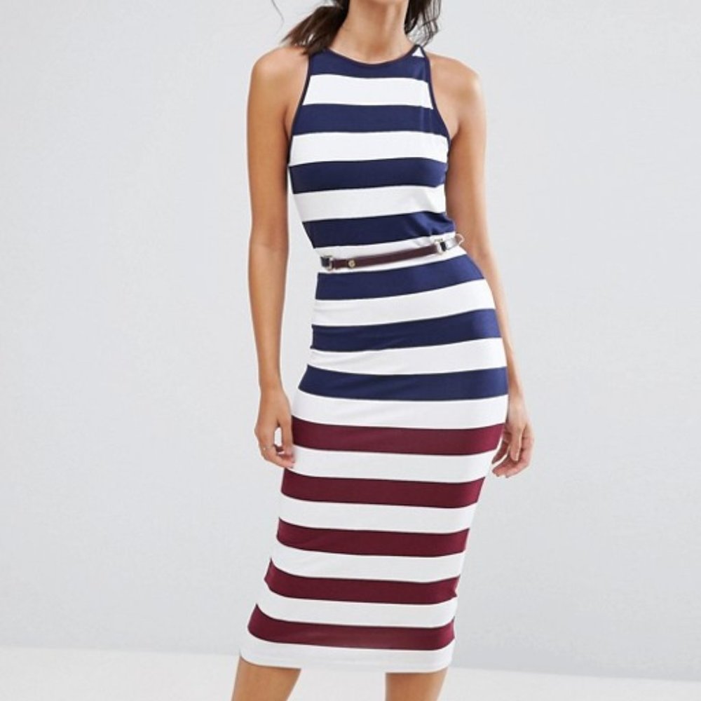 Ted Baker Yuni Stripe Bodycon Dress Size 3